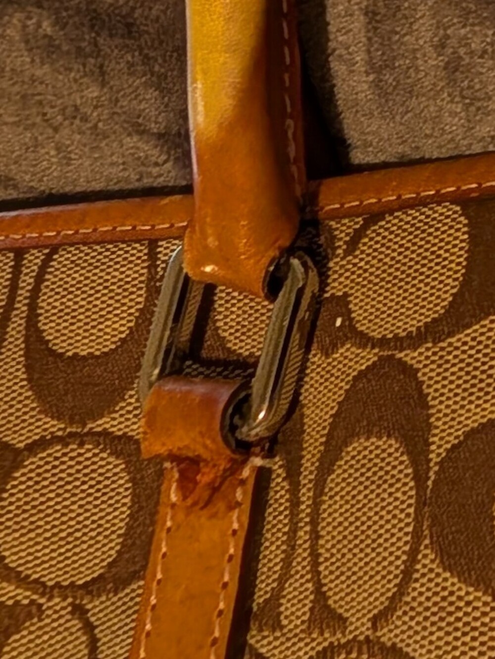 Coach Project 1992 Signature Canvas Tote in Brown and Tan Leather Trim As Is - Picture 16 of 16